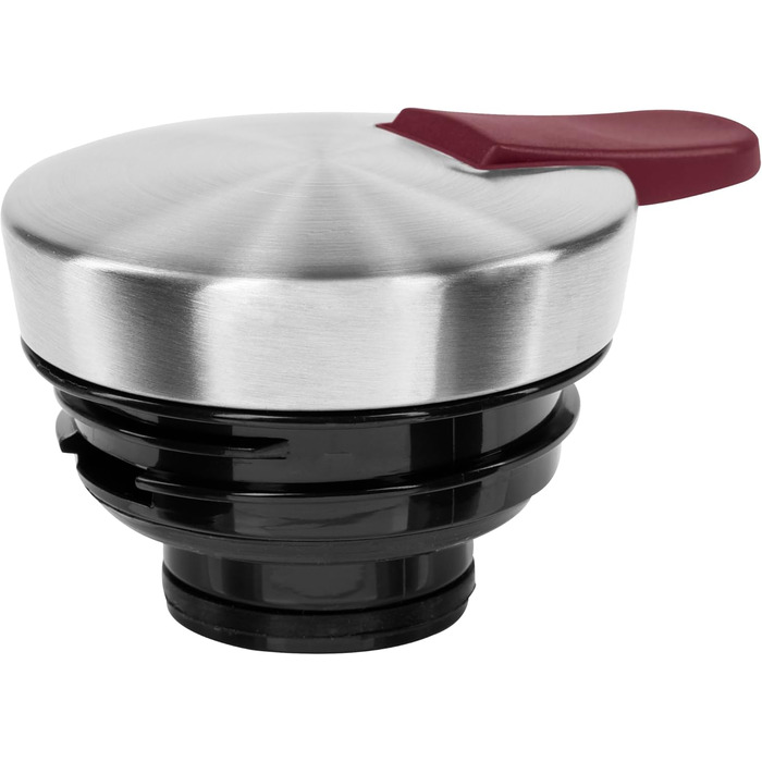 Ізольований графин Emsa Soft Grip, 1 літр, нержавіюча сталь, зберігає напої гарячими протягом 12 годин холодними протягом 24 годин, герметичний, нековзка ручка, винно-червоний, N4120200