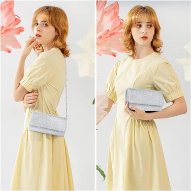 Сумка на ланцюжку, Клатч жіночий, Вечірня сумка з блиском, Елегантна сумка-конверт Сумка на ланцюжку Сумка на плече для весілля ве