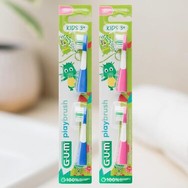 Щітки GUM Playbrush KIDS 3 Original, упаковка з 2 шт. , EXTRA SOFT, Blue Blue