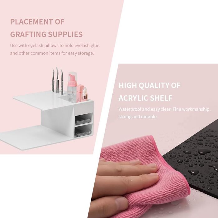 Подібна подушечка для вій, аксесуар для нарощування вій для салону краси, тримач для інструментів для нарощування вій, виготовлений з піни з ефектом пам&39яті (чорний) Black Kit