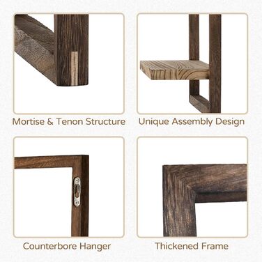 Настінна полиця дерев'яна плаваюча полиця полиця стіна стіна стіна прикраса вітальні сільський набір з 4 настінних полиць рослина