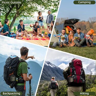 Набір посуду для кемпінгу/вуличного приготування їжі aiGear Портативний алюмінієвий кемпінговий горщик з сумкою для зберігання для кемпінгу, походів, пікніків на свіжому повітрі, помаранчевий - 3 шт.