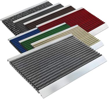 Килимок для дверей KARAT для приміщень та вулиці - Килимок для дверей з високопродуктивними щітками - Вхідний килимок - Килимок для бруду, скребок для взуття, килимок для дверей (50 x 80 см, професійна щітка - сірий) Професійна щітка - сірий 50 x 80 см