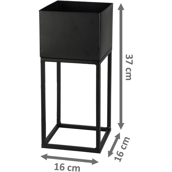 Металева підставка для квіткових горщиків Spetebo, комплект з 2 шт. , чорна, для використання на вулиці - 58 / 37 см - садова колона для рослин з вбудованим горщиком - квітковий стілець, підставка для рослин, тримач для рослин, захищений від атмосферних в