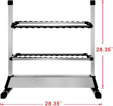 Підставка для вудок тримач для вудок з алюмінієвого сплаву, до 24 вудок, органайзер для зберігання вудок у гаражі або будинку, стійка на 24 вудки, сріблясто-чорна