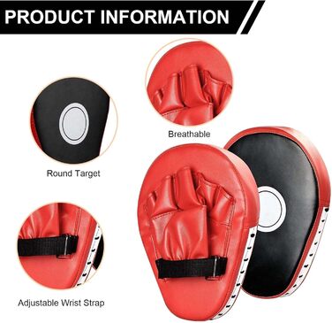 Набір для тренувань у боксі, 1 пара боксерських рукавичок 6 унцій та 1 пара лапок для муай-тай, накладки на руки з поліуретану, боксерські лапи, боксерські лапи, набір боксерських рукавичок для дітей, боксерське спорядження для кікбоксингу
