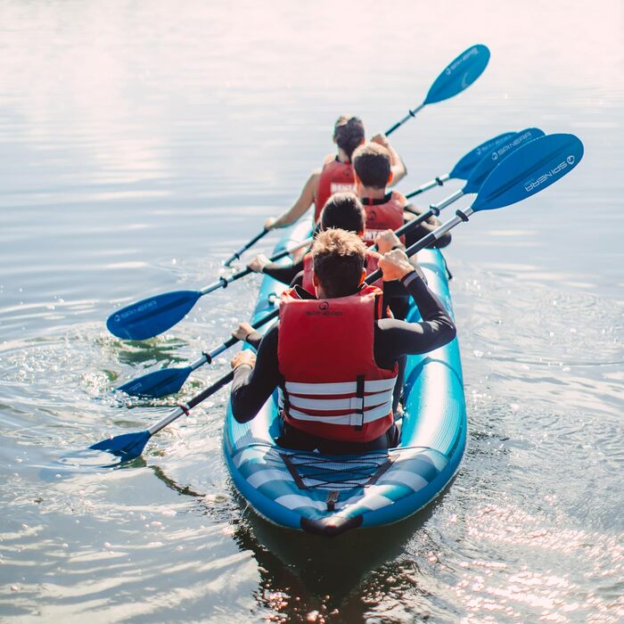 Каяк Spinera Hybris для 1/2/3 або 4 осіб повністю надувний міцний матеріал SpinTex та дно з низькою прострочкою стабільний та легкий ідеальний універсальний каяк для відпочинку Hybris 510 (4 особи)