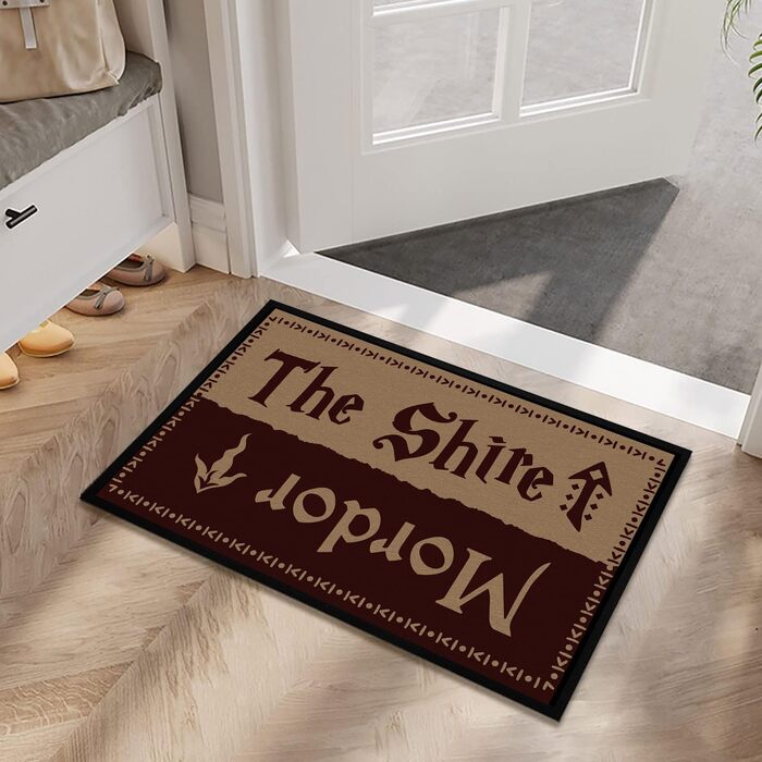 Забавний килимок для дверей з написом - Шир Мордор - для шанувальників фентезійних фільмів - нековзний та миється - 60x40 см, 3