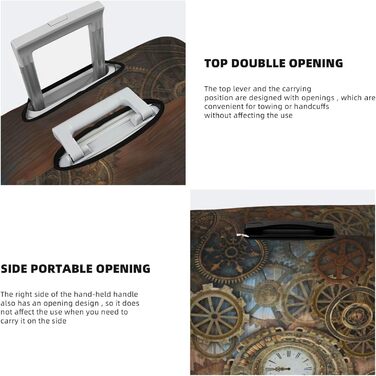 Чохол для валізи Ржавий Стімпанк захисний еластичний чохол від подряпин і пилу, чорний, розмір 80