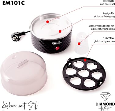 ЯЙЦЕВАРКА ДЛЯ ПРИГОТУВАННЯ 7 ЯЄЦЬ І ВИМІРЮВАННЯ ЧАСТОТИ EM101C