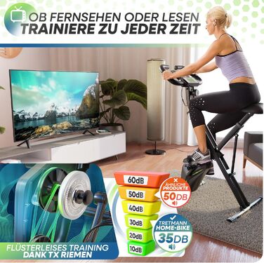 Велотренажер Tretmann Home Trainer Bicycle, складаний, з м’яким сидінням RelaxFoam, магнітний опір до 150 кг, для домашніх тренувань