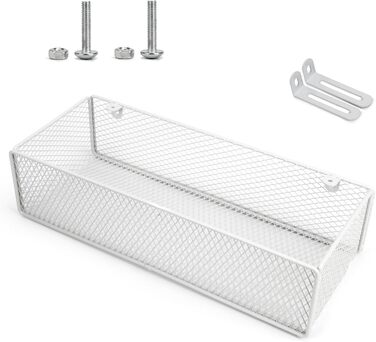 Підвісний металевий кошик для зберігання речей для тумбочки біля ліжка, підвісний кошик для книг, телефонів, окулярів, журналів, підвісний органайзер для домашнього офісу, шкільного гуртожитку (білий, 37 x 15 x 9 см) Білий 37 x 15 x 9 см