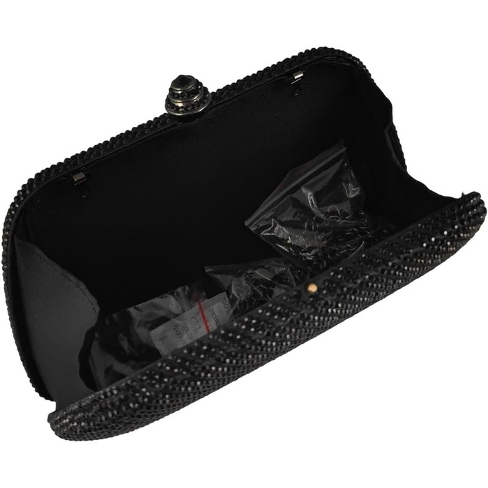 Елегантний міні-клатч FGG з кристалами для жінок, ідеальний для особливих подій, вечірок та весіль. Чорний колір, універсальний розмір.