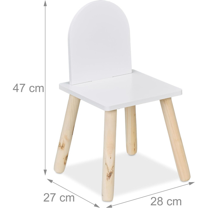 Дитячий комплект меблів Relaxdays, 3 предмети, дитячий стіл з 2 стільцями, для дівчаток та хлопчиків, зона відпочинку для дитячої кімнати, білий/натуральний