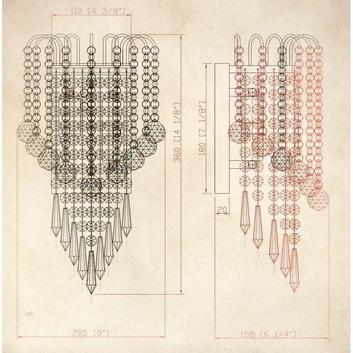 Кришталевий настінний світильник з кришталевими кулями Крапля Декоративний хромований сучасний настінний світильник E14x2 Світильн