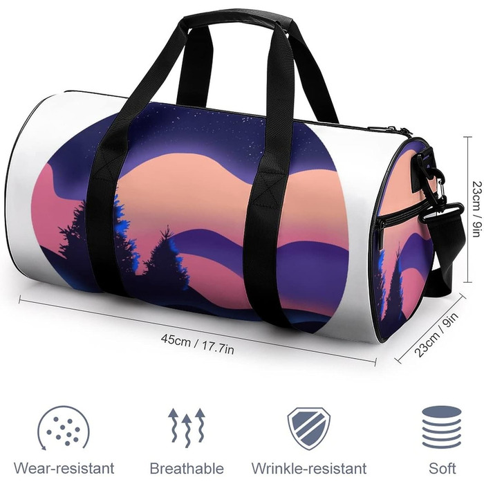 Універсальна дорожня сумка, фіолетовий градієнт, новорічний мотив, спортивна сумка для чоловіків та жінок, сумка-мішок, спортивна сумка