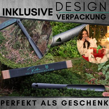 Дерев'яний ріжок для взуття Robfox чорний I 43 см ДОВГИЙ І НАДЗВИЧАЙНО СТІЙКИЙ I Довгий дерев'яний ріжок для взуття I Компактний р