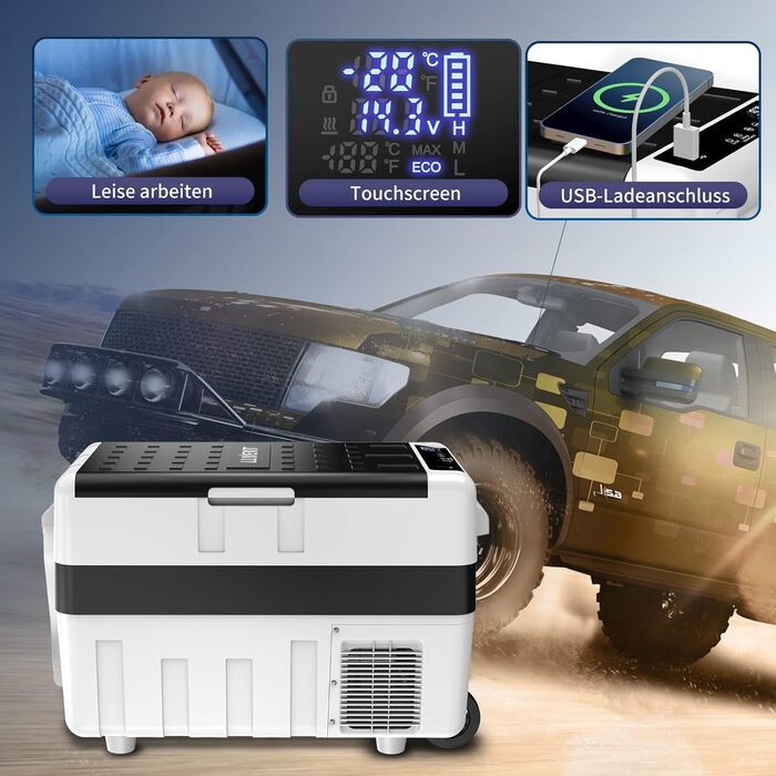 Холодильна камера LLIVEKIT, 40 л компресорна холодильна камера, міні-холодильник для автомобільної розетки, портативна морозильна