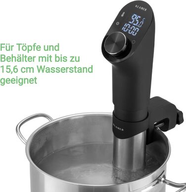 Водонепроникна плита су-від IPX7 потужністю 1200 Вт з 3D-циркуляцією та регулюванням температури 20-95C, функцією таймера повільної плити та LED-дисплеєм