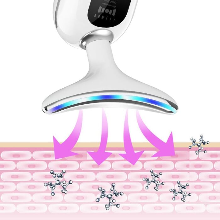 Масажер для обличчя з 4 режимами, 45 Heat V Face Beauty Meter Масажер для шиї обличчя, електричний тренажер для підборіддя для боротьби зі зморшками та старінням видалення прищів Глибоке очищення догляду за обличчям Delphine