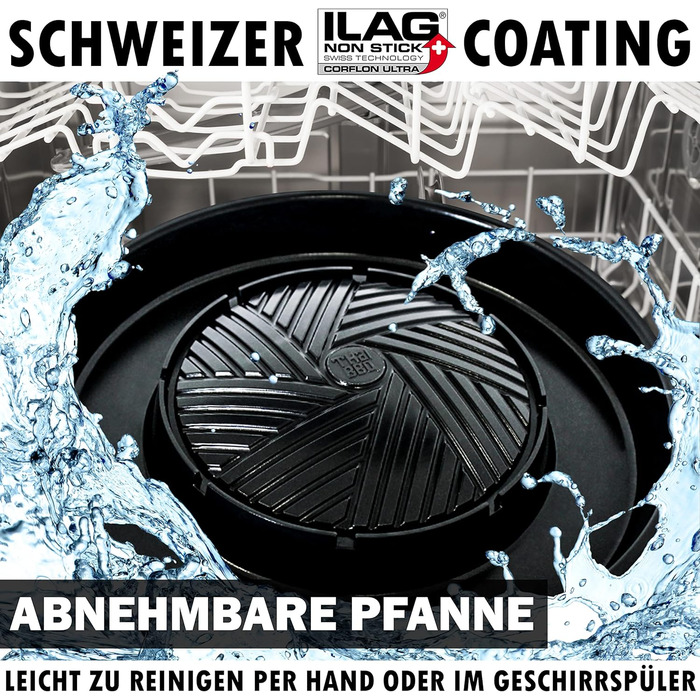 Оригінальний тайський гриль, розроблений у Німеччині, швейцарське антипригарне покриття, понад 100 навчальних відео та рецептів. Корейське барбекю, хотпот, тайський гарячий горщик Mookata