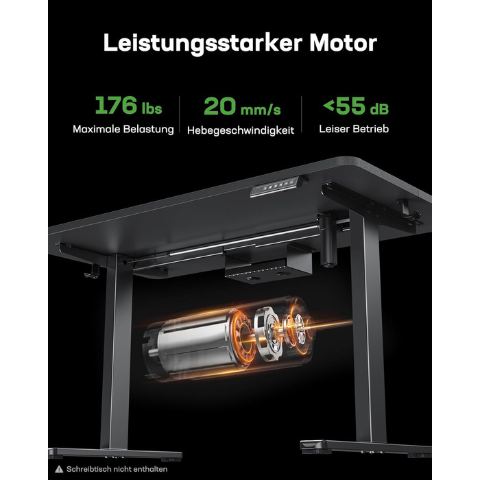 Каркас столу Marsail з регульованою висотою, електричні ніжки столу з потужним двигуном, максимальне навантаження 176 фунтів, для різних робочих столів, регульовані ніжки столу, лише каркас