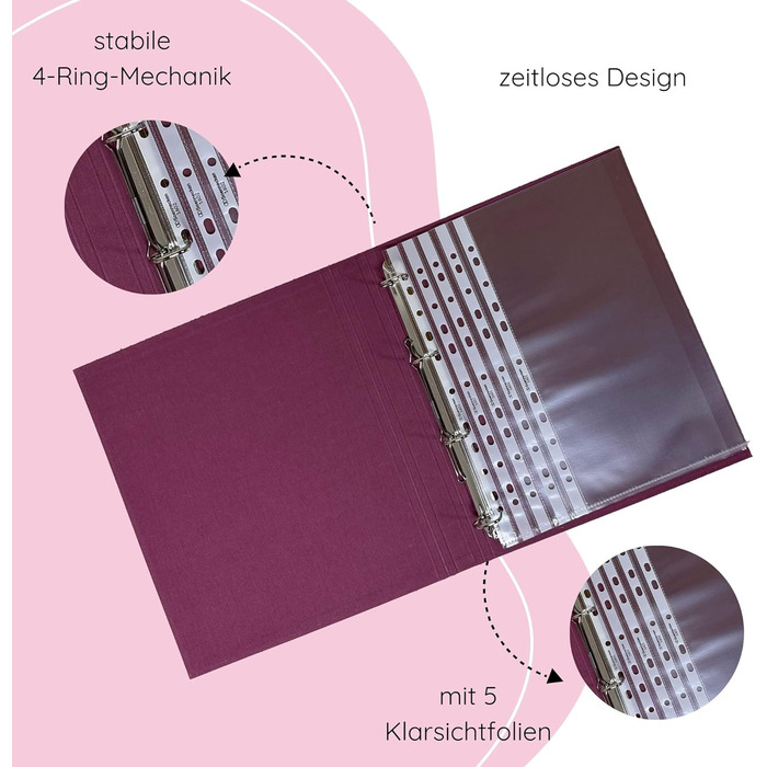 Персоналізована папка для дитячих табелів успішності з іменем Папка для початкових документів для дівчаток та хлопчиків Лляна папка для табелів успішності для організації сертифікатів (ягідна)