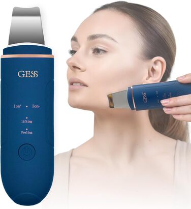 Очищувач пор для обличчя, пілінг для обличчя, ультразвуковий пілінг, іонофорез, ультразвукова лопатка для шкіри, прилад для догляду за обличчям, 4 режими, проти акне, ліфтинг