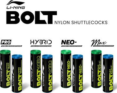 Волани для бадмінтону LI-NING Bolt Neo, нейлон, жовті, з ручкою
