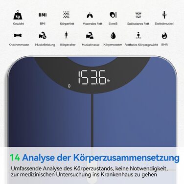 Ваги Anyloop, особисті ваги, цифрові ваги з додатком, 180 кг/400 фунтів, цифрові ваги, ваги Bluetooth для аналізу жиру в організмі, ваги, ІМТ, частоти серцевих скорочень, мязової маси, білка, BMR тощо.