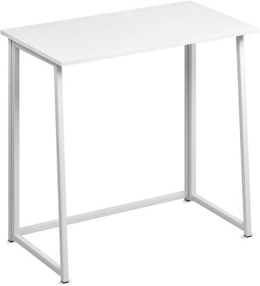 Складаний стіл Dripex, невеликий письмовий стіл, складаний, 80 x 45 см, не потребує складання, комп&39ютерний стіл, компактний стіл для домашнього офісу, кабінету, ПК (білий), не потребує складання, білий