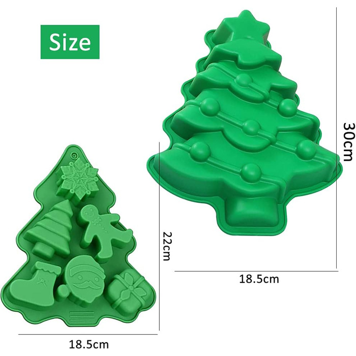 Силіконова різдвяна форма для випікання 2 шт MEZHEN
