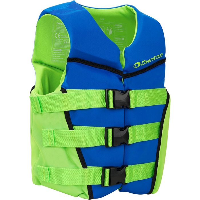 Рятувальний жилет Owntop для підлітків та дітей, регульований рятувальний жилет з потрійними ременями безпеки, легкий рятувальний жилет для каякінгу, плавання, риболовлі, жилет для підводного плавання, синій, розмір M