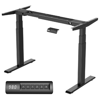 Рама столу DeHong з регулюванням висоти та 2 двигунами, 3-рівнева електрична регульована висота рами столу, функція пам&39яті та плавний старт/зупинка, 6BPLUS чорного кольору