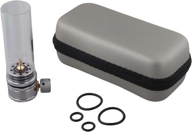 Головка газового ліхтаря для кемпінгу з регульованою яскравістю, з алюмінієвого сплаву та скла, для балонів з ізобутаном сіра (10 x 3 x 3 см)