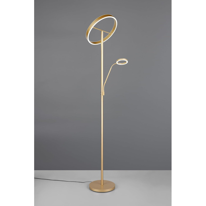Стільовий торшер Trio Leuchten Willis 449510279, металевий, золотистий, 39 5.5 Вт LED, регульована колірна температура, диммер