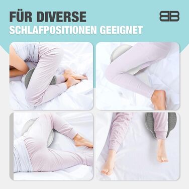 Подушка для колін BACK BODYGUARD для сну на боці - Подушка для ніг - Подушка для сну на боці з чохлом - Позиціонуюча подушка для дорослих - Подушка для ніг - Подушка для колін для сну на боці - Наколінний валик (Подушка сірий чохол)