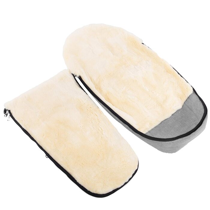Муфта для ніг з овчини FLIMS LUXE - повністю хутряна коляска, муфта для ніг (від 6 до 36 міс.), медичне хутро, універсальна з довг