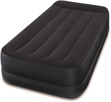 Піднятий надувний ліжко Intex Adult Twin Pillow Rest з Fiber-Tech Bip, верх чорний/низ синій, 99 x 191 x 42 см, 64122