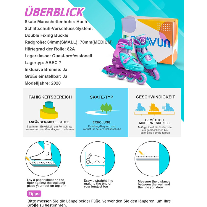 Роликові ковзани дитячі для дівчаток, регульовані 4 розміри роликових ковзанів з підсвічуванням коліс для дітей дівчаток M30-35 EU
