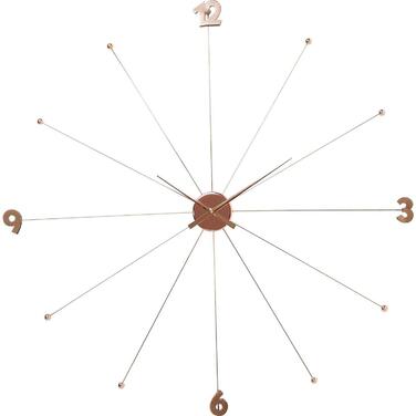 Настінний годинник Kare Design Like Umbrella, Rosegold, діаметр 100 см, безтихий кварцовий механізм, великий сучасний мінімалістичний годинник для вітальні, сталь, батарейки до комплекту не входять