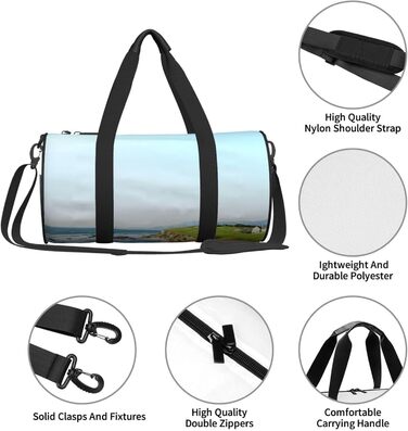 Спортивна сумка, дорожня сумка, пляжна сумка з принтом, сумка для гольфу, сумка на ніч, чорна, універсальний розмір