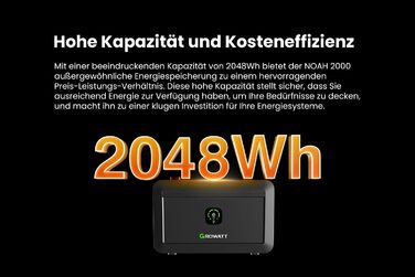 Балконна електростанція потужністю 2000 Вт з накопичувачем 4096 Втгод, Growatt NOAH 20002 з NEO 800 Вт, 4 повністю чорні двосторонні сонячні модулі 500 Вт, повний комплект аксесуарів, plug & play (0 ПДВ) без монтажного кронштейна