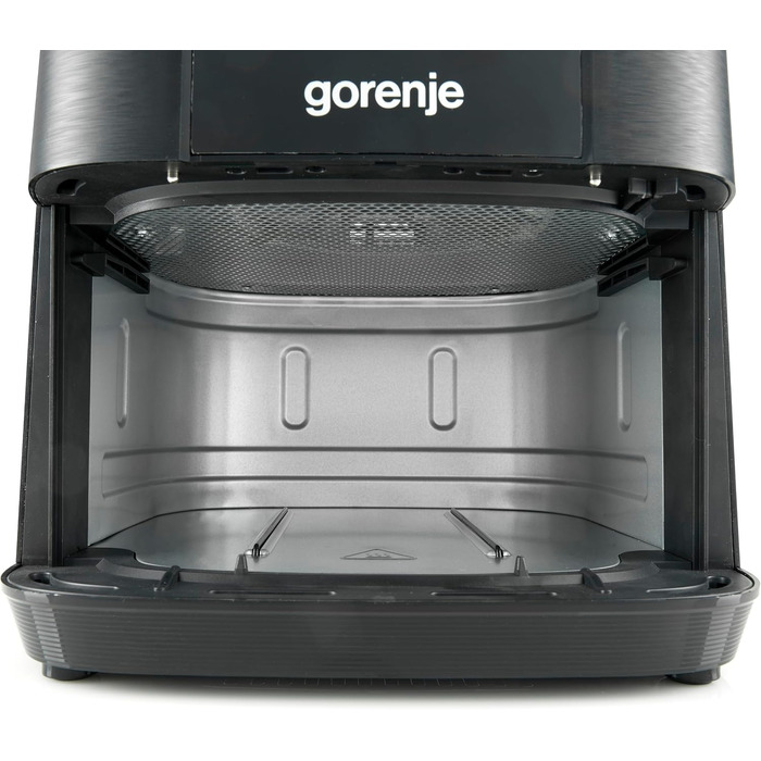 Аерофритюрниця Gorenje AF1350DWB, 1350 Вт, чаша 5,4 л з вікном, 8 автопрограм, антипригарне покриття, LED-дисплей, 28 35,3 32,1 см, чорна