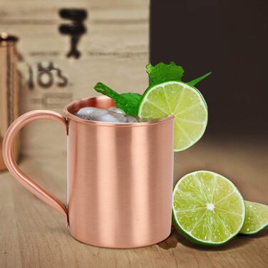 Кружка Zap Impex Moscow Mule, мідна, проста, ідеально підходить для будь-яких охолоджених напоїв, щоб розважитись в барі або вдома. Чудовий подарунковий набір для бару з 6 шт.