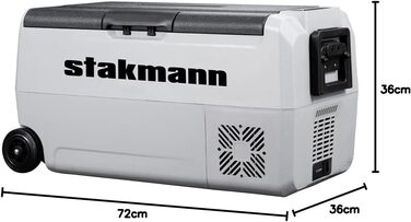 Портативний холодильник STAKMANN з компресором 12 В 220 В, холодильна камера з 2 відділеннями, колесами та бічними ручками, AC-DC