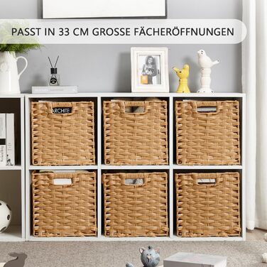 Кошики для зберігання Mangata 31 см, ефект ротанга, тканий поліратанг, органайзер для шафи, 31 x 31 x 31 см, стійкі до цвілі, легко чистяться (Popcorn, 4 шт.) 331 см 4