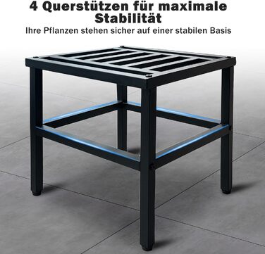 Металева підставка для рослин, 2 шт., 33 см чорного кольору, міцна підставка для квітів, стілець для рослин, нержавіюча підставка для квіткових горщиків, полиця для великих квіткових горщиків, для приміщень, відкритого тер&39єру, саду