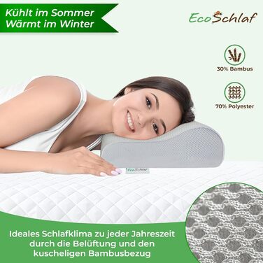 Ортопедична подушка для шиї преміум-класу сертифікована подушка для сну на боці, подушка для шиї з мякої піни з ефектом памяті ергономічна подушка, полегшення болю в шиї, подушка проти хропіння (сіра) сіра подушка