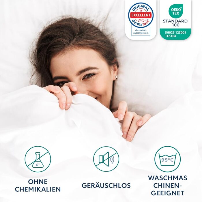 Підковдра із захистом від пилових кліщів 135x200 см - Обгортка для постільної білизни від алергії - Захист від пилових кліщів - Підковдра проти кліщів із блискавкою - Гіпоалергенна підковдра 135 x 200 см